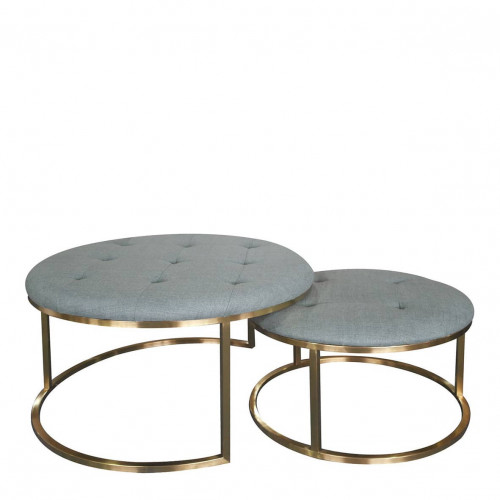 Set 2 YASMINA Poufs sage