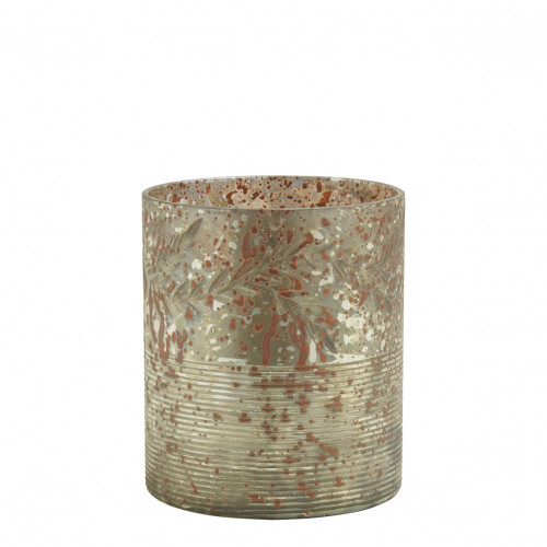 Photophore vase Éden doré antique mat