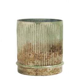 Photophore vase Strié doré oxydé