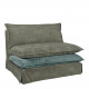 Fauteuil LEO velours mousse et gris bleu