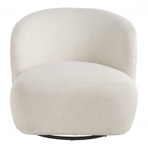 LISETTE Swivel Armchair in Bouclé - Cream