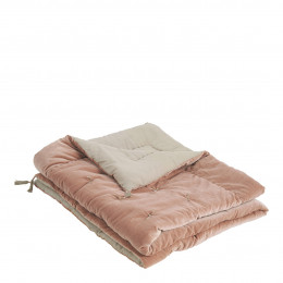 Courtepointe MATTEO velours et lin - Rose