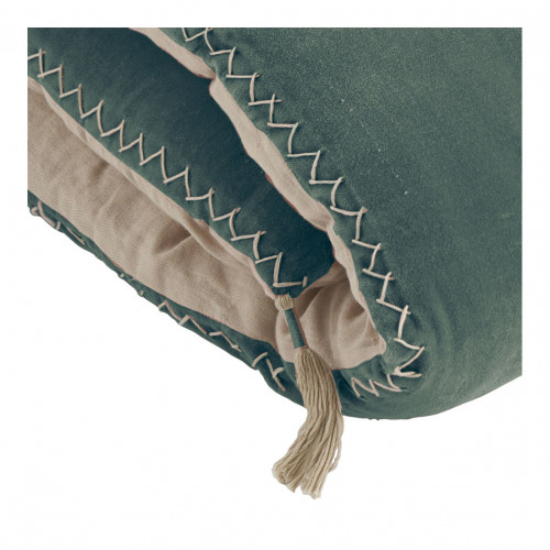 Futon MATTÉO en velours de coton et lin - 180 x 80 cm - Céladon