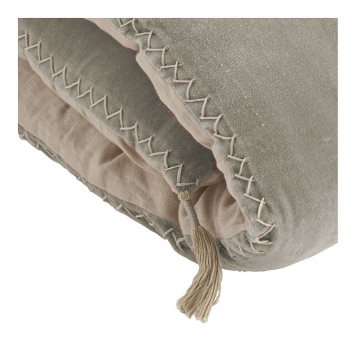 Futon MATTÉO en velours de coton et lin - 180 x 80 cm - Gris