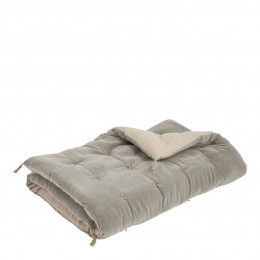 Futon MATTEO en velours de coton et lin - Gris