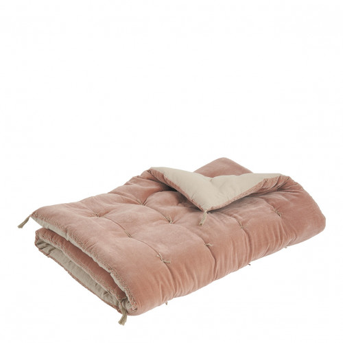 Futon MATTÉO en velours de coton et lin - 180 x 80 cm - Rose Futon MATTÉO en velours de coton et lin - 180 x 80 cm - Rose