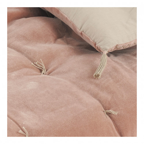 MATTÉO Futon in cotton velvet and linen - 180 x 80 cm - Pink