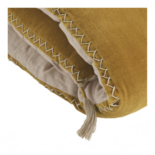 Futon MATTÉO en velours de coton et lin - 180 x 80 cm - Safran