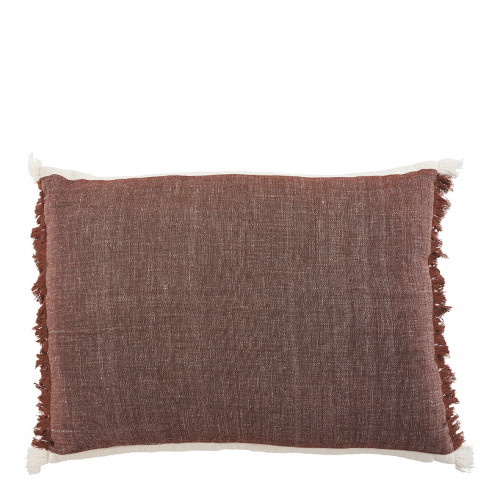 ASTRID Cotton and Linen Cushion - Terracotta