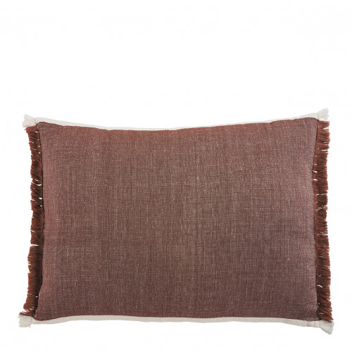 Coussin ASTRID coton et lin - Terracotta