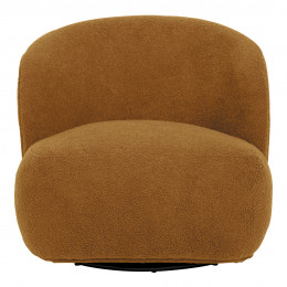 LISETTE Swivel Armchair in Boucle - Curry