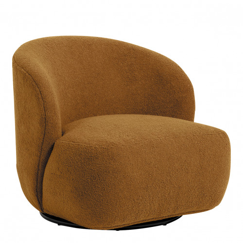 Fauteuil tournant LISETTE en bouclette - Curry
