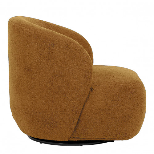 LISETTE Swivel Armchair in Boucle - Curry