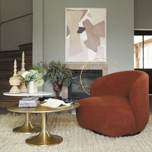 Fauteuil LISETTE bouclette - Terracotta
