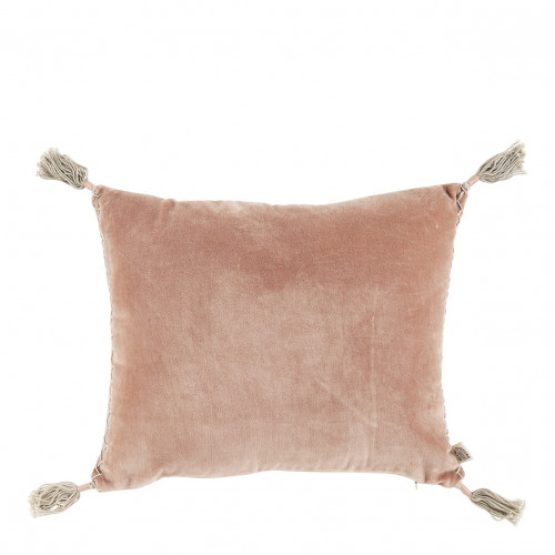 Coussin MATTEO velours et lin - Rose
