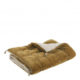 MATTÉO cotton velvet and linen futon - 180 x 80 cm - Bronze
