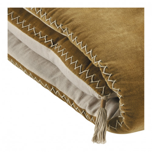 Futon MATTÉO en velours de coton et lin - 180 x 80 cm - Bronze