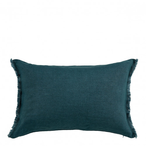 CHLOÉ Cushion Cover in Washed Linen - Petrol Blue - 60 x 40 cm