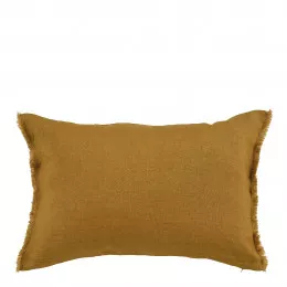 Housse de coussin CHLOÉ en lin lavé - Safran - 60 x 40 cm