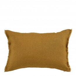 Housse de coussin CHLOÉ en lin lavé - Safran - 60 x 40 cm