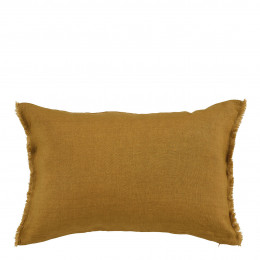 Housse de coussin CHLOE en lin lavé - Safran - 60 x 40 cm