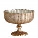 Coupe CÔTELÉE en verre mercurisé argent antique - ⌀ 14 cm