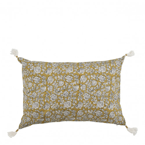 Coussin De Sol Jaune Safran 40x40x12cm - 100% Coton, Poignée - Décoration Intérieur/extérieur - Gamme Today