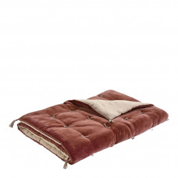 Futon MATTÉO en velours de coton et lin - 180 x 80 cm - Terracotta