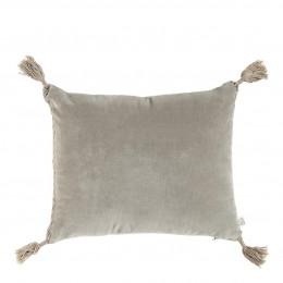 Housse de coussin MATTÉO en velours de coton et lin - Gris - 30 x 40 cm