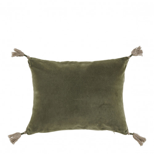 MATTÉO cushion cover in cotton velvet and linen - Khaki - 30 x 40 cm