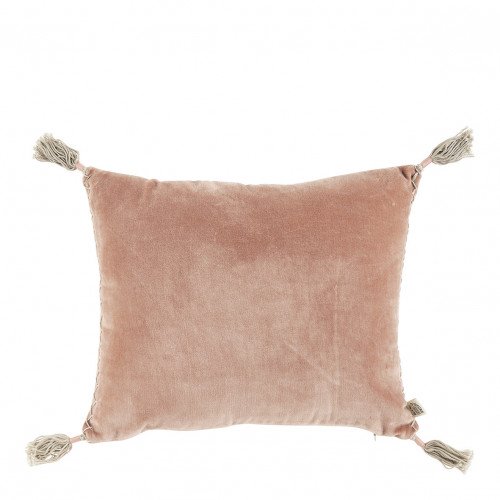 Housse de coussin MATTÉO en velours de coton et lin - Rose - 30 x 40 cm