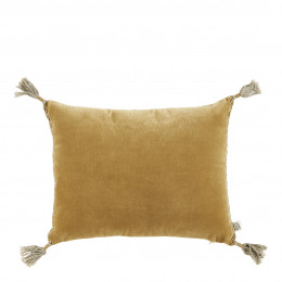 MATTÉO Cushion Cover in Cotton Velvet and Linen - Saffron - 30 x 40 cm