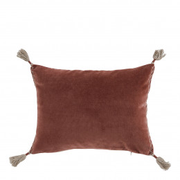 Housse de coussin MATTÉO en velours de coton et lin - Terracotta - 30 x 40 cm