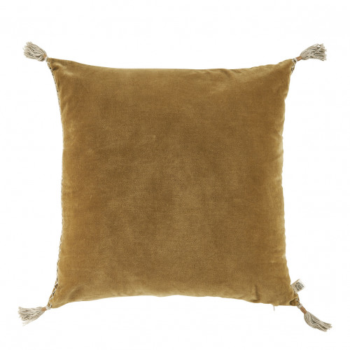 MATTÉO cushion cover in cotton velvet and linen - Bronze - 50 x 50 cm