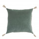 Housse de coussin MATTEO en velours de coton et lin - Céladon - 50 x 50 cm