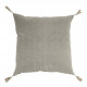 Housse de coussin MATTEO en velours de coton et lin - Gris - 50 x 50 cm