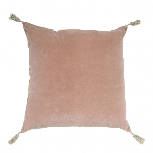 Housse de coussin MATTEO en velours de coton et lin - Rose - 50 x 50 cm