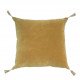 Housse de coussin MATTÉO en velours de coton et lin - Safran - 50 x 50 cm