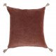 Housse de coussin MATTÉO en velours de coton et lin - Terracotta - 50 x 50 cm