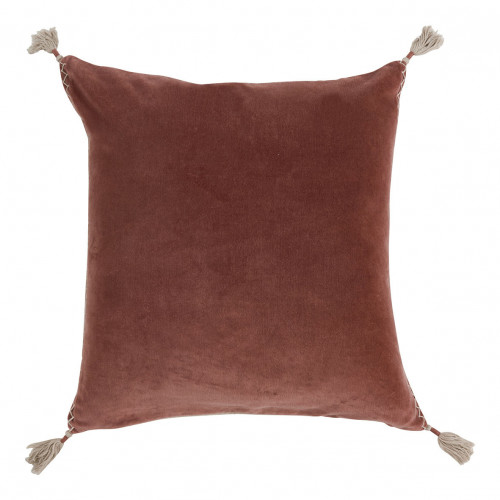 MATTÉO cushion cover in cotton velvet and linen - Terracotta - 50 x 50 cm