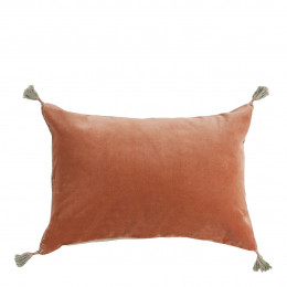 Housse de coussin MATTEO en velours de coton et lin - Blush - 60 x 40 cm