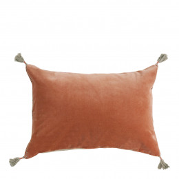 MATTÉO cotton velvet and linen cushion cover - Blush - 60 x 40 cm