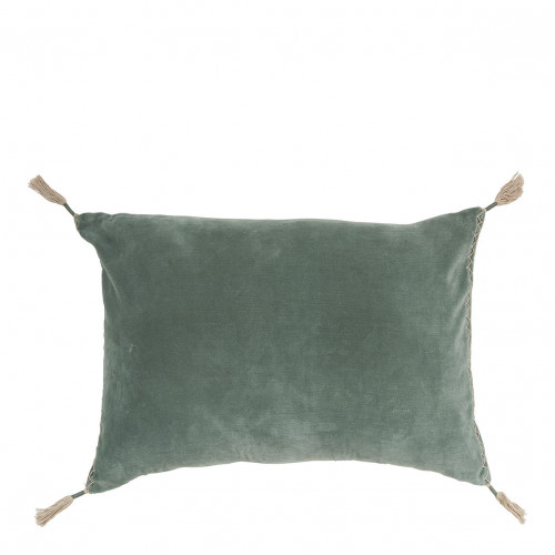 Housse de coussin MATTÉO en velours de coton et lin - Céladon - 60 x 40 cm
