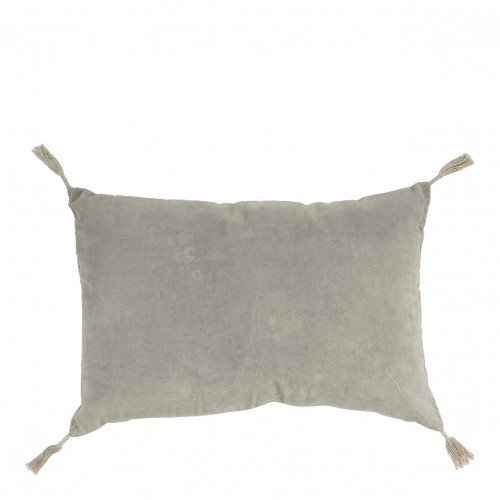 Housse de coussin MATTÉO en velours de coton et lin - Gris - 60 x 40 cm Housse de coussin MATTÉO en velours de coton et lin - Gris - 60 x 40 cm
