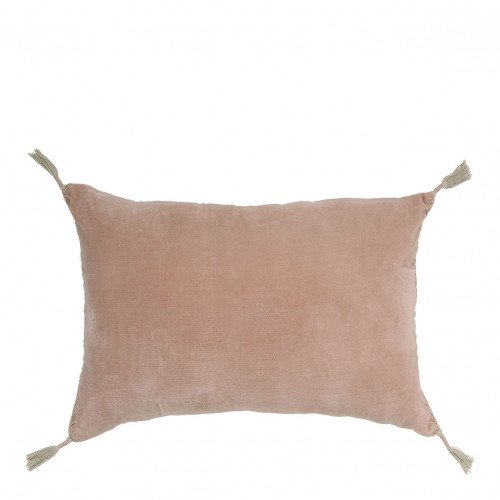 Housse de coussin MATTÉO en velours de coton et lin - Rose - 60 x 40 cm Housse de coussin MATTÉO en velours de coton et lin - Rose - 60 x 40 cm