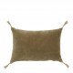 Housse de coussin MATTEO en velours de coton et lin - Taupe - 60 x 40 cm