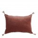 Housse de coussin MATTEO en velours de coton et lin - Terracotta - 60 x 40 cm