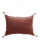 Housse de coussin MATTÉO en velours de coton et lin - Terracotta - 60 x 40 cm