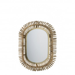 SALOMÉ Oval Rattan and Metal Mirror - Small Size - H. 70 cm