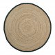Tapis CERCLE rond en jute ourlé noir - ⌀ 200 cm